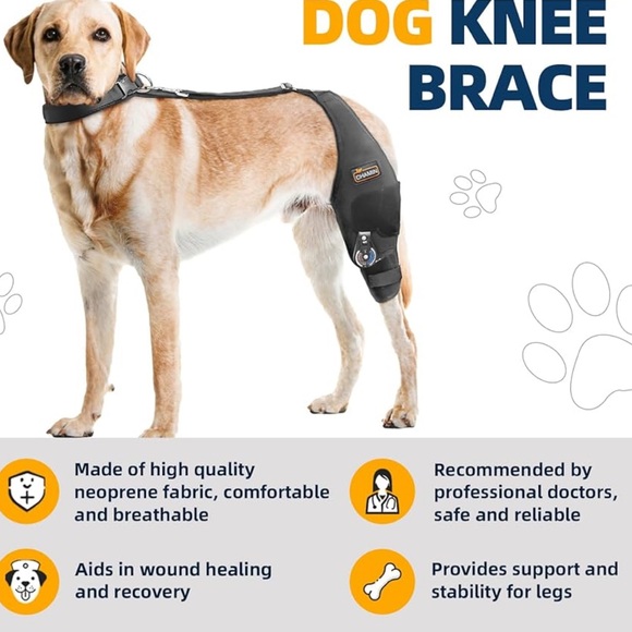 CHAMIN Adjustable Dog Knee Brace For Torn ACLHind Leg, Left Leg,M 569-lb2 - Picture 3 of 12